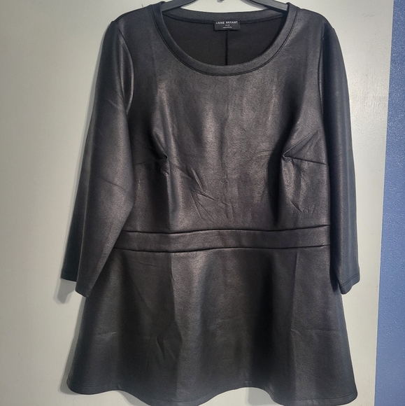 Lane Bryant Black  pleather top Size 18-20 - Picture 2 of 8